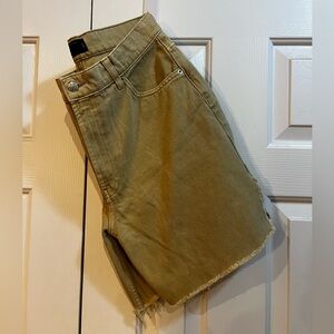 Tan Denim Cutoff Shorts